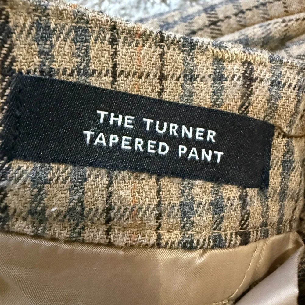 Madewell Turner Tapered Pant Brown Plaid Trousers 4 Academia Collegiate Preppy